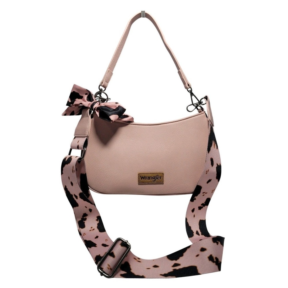 Wrangler‎ Montana West Blush Pink Cow Print Hobo Bag New WGS206-198-PK-COW
